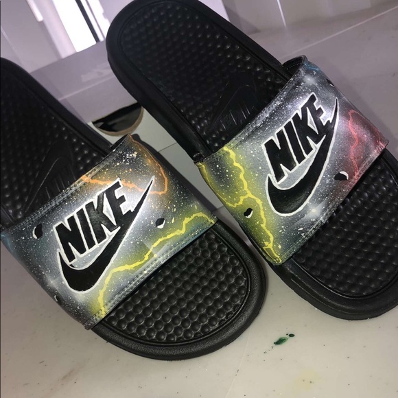 Custom Nike Slides x Meteor Shower - Picture 3 of 3